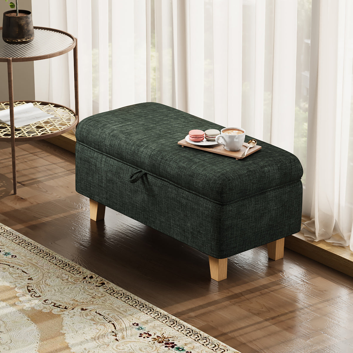 Breeins Chenille Upholstered Storage Ottoman