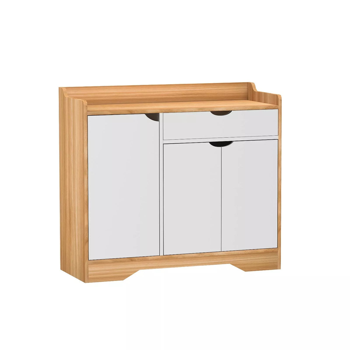 Shoe Storage Cabinet Wooden Cupboard Footwear Rack Stand Sideboard Organiser | Natural