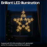 Xmas Haus 50cm 120warm White Led Metal Star 3m Lead Outdoor
