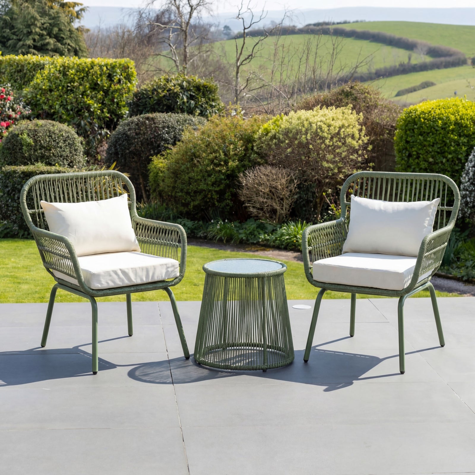 Carbini 3 Piece Patio Bistro Set | One Size | Green
