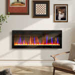 HOMCOM 50" Wall Electric Fireplace, Slim Electric Fire, 1800w, Black