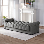 Grey Fabric Sofa Bed With Pillows – Convertible Sleeper Sofa, Super Comfortable Upholstered & Wood Frame