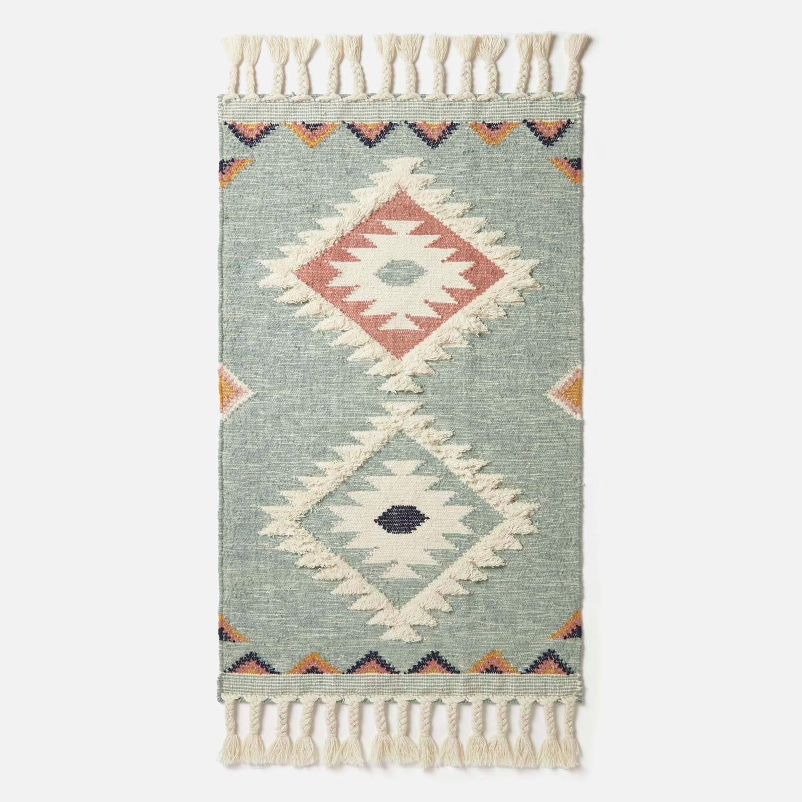 Tenali Blue Kilim Wool Rug | 120cm x 180cm | Blue