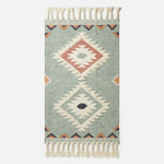 Tenali Blue Kilim Wool Rug | 150cm x 220cm | Blue
