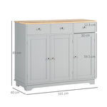 Sideboard Buffet Cabinet With Storage Cabinets And Drawers | Grey
