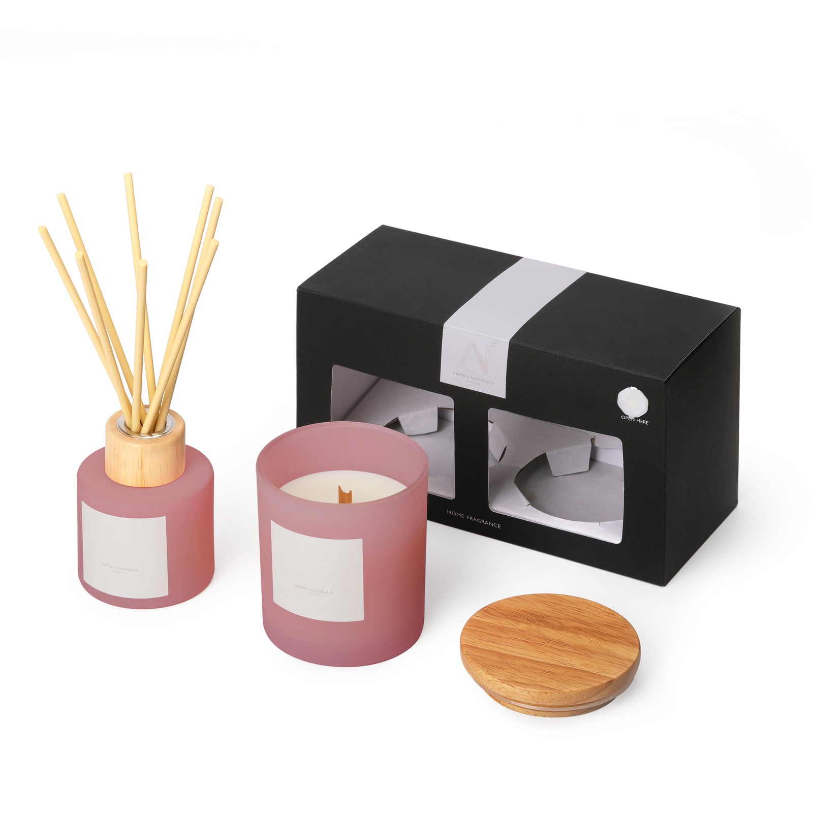 Frosted Decadence Candle & Diffuser Gift Set – Pink Cherry & Vanilla