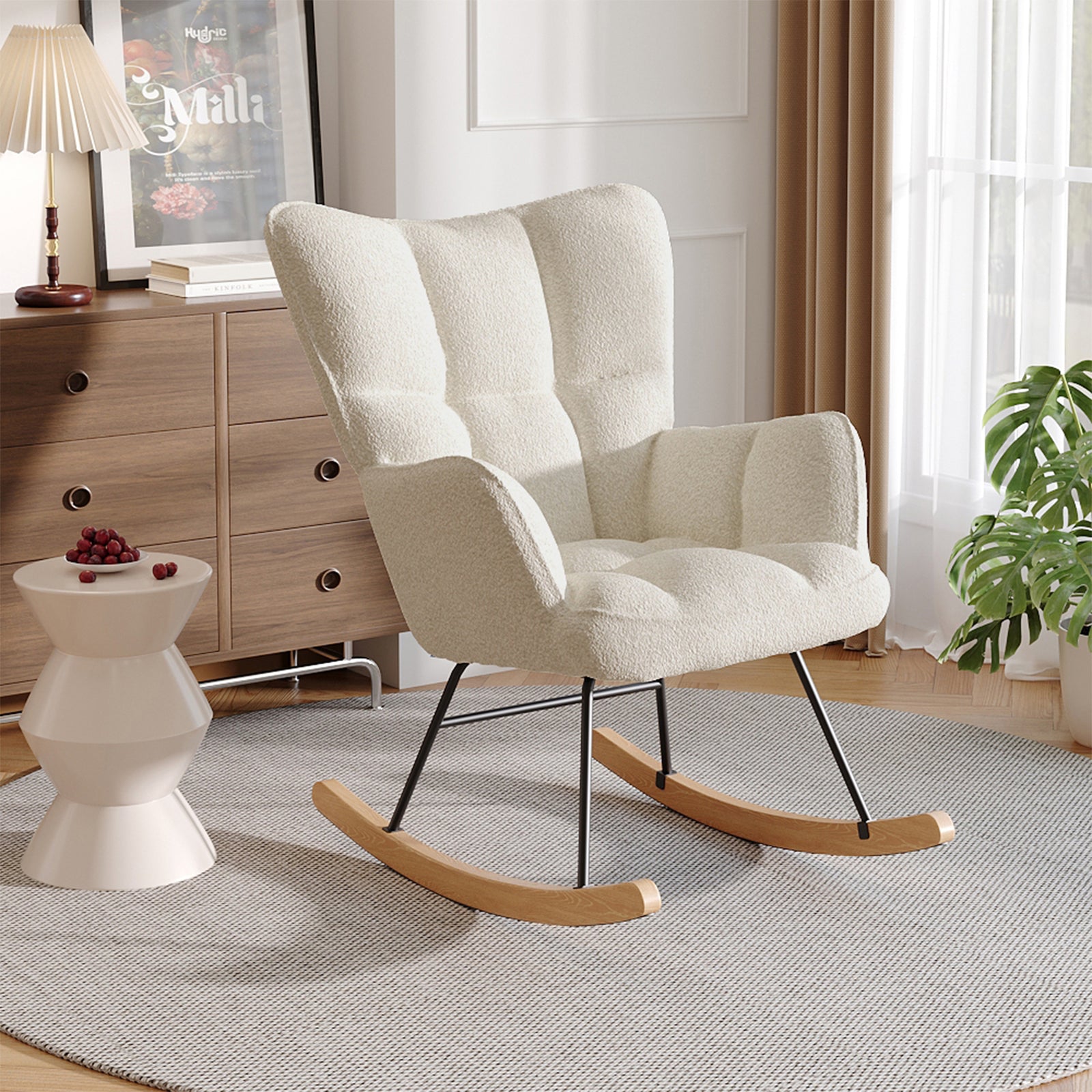 Breeins Modern Rocking Chair With High Backrest