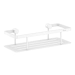 Shower Basket Wall Mounted Soap Caddy Non-rust Storage Shelf | White