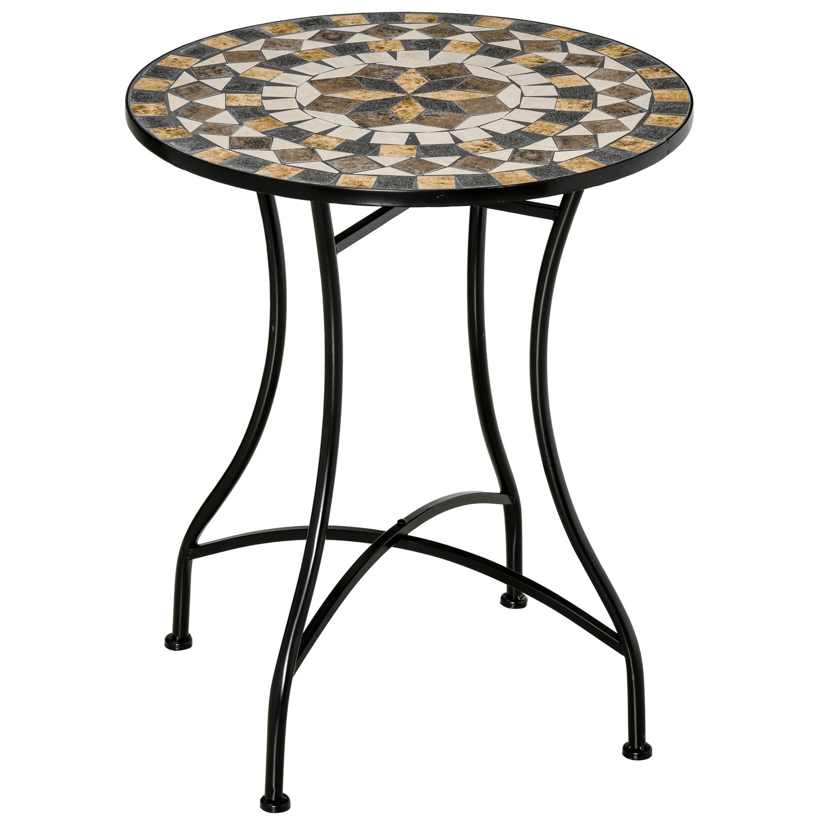 60cm Mosaic Round Bistro Table Outdoor Garden Side Table