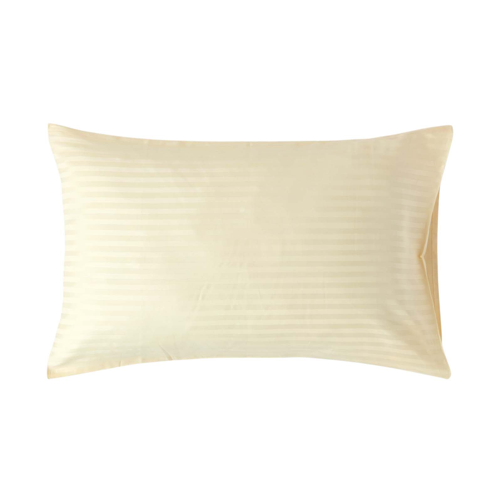 Egyptian Cotton Satin Stripe Housewife Pillowcase 330 Tc | 48 x 74cm | Pastel Yellow