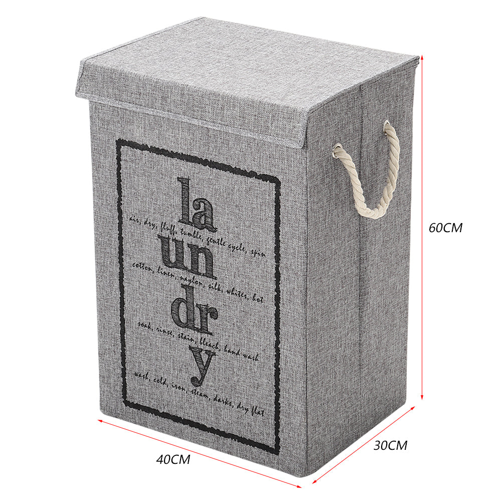 Living and Home Foldable Home Laundry Baskets Laundry Hamper With Lid And Rope Handles