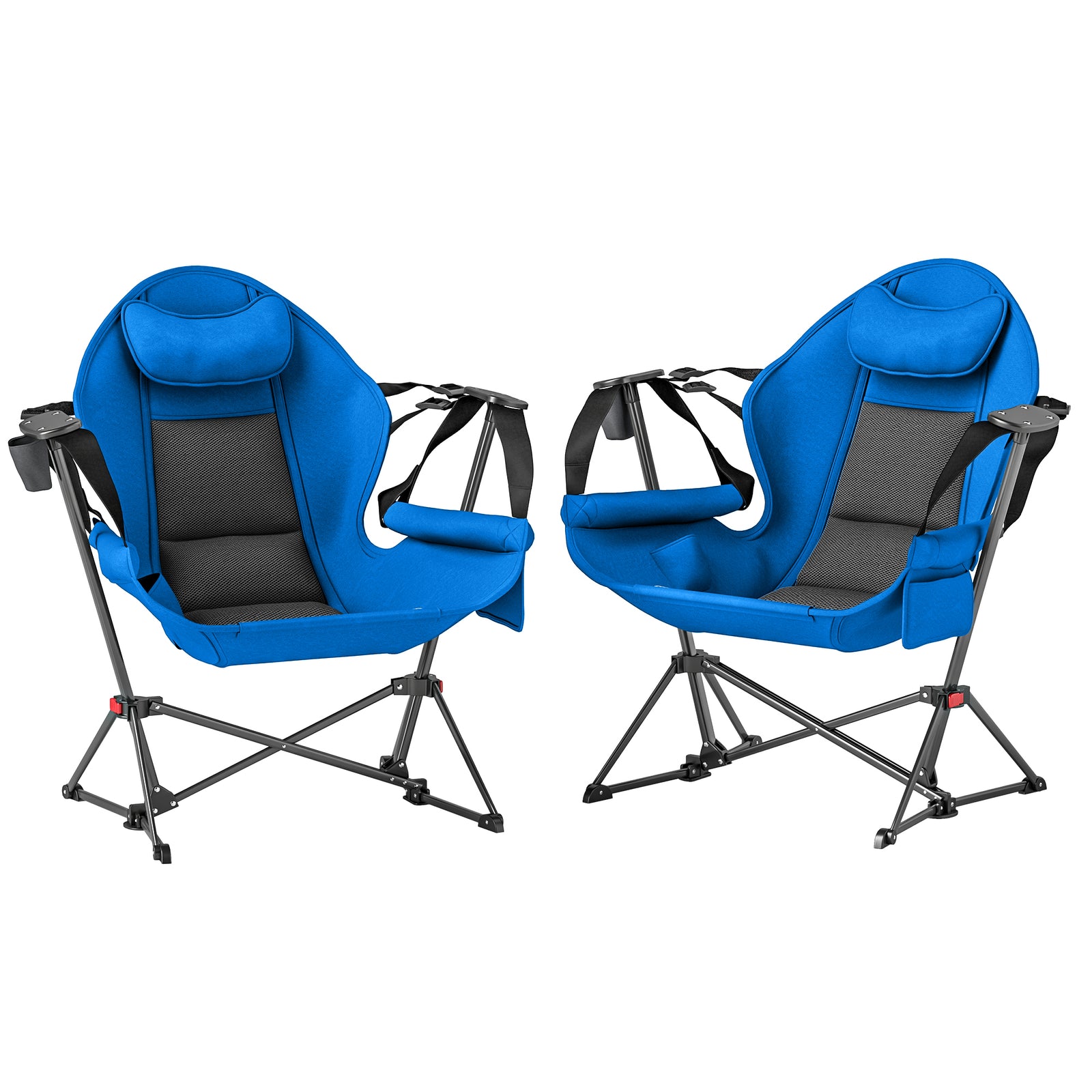 Hammock Camping Chair Set Of 2, Adjustable Back Camp Chair | Blue
