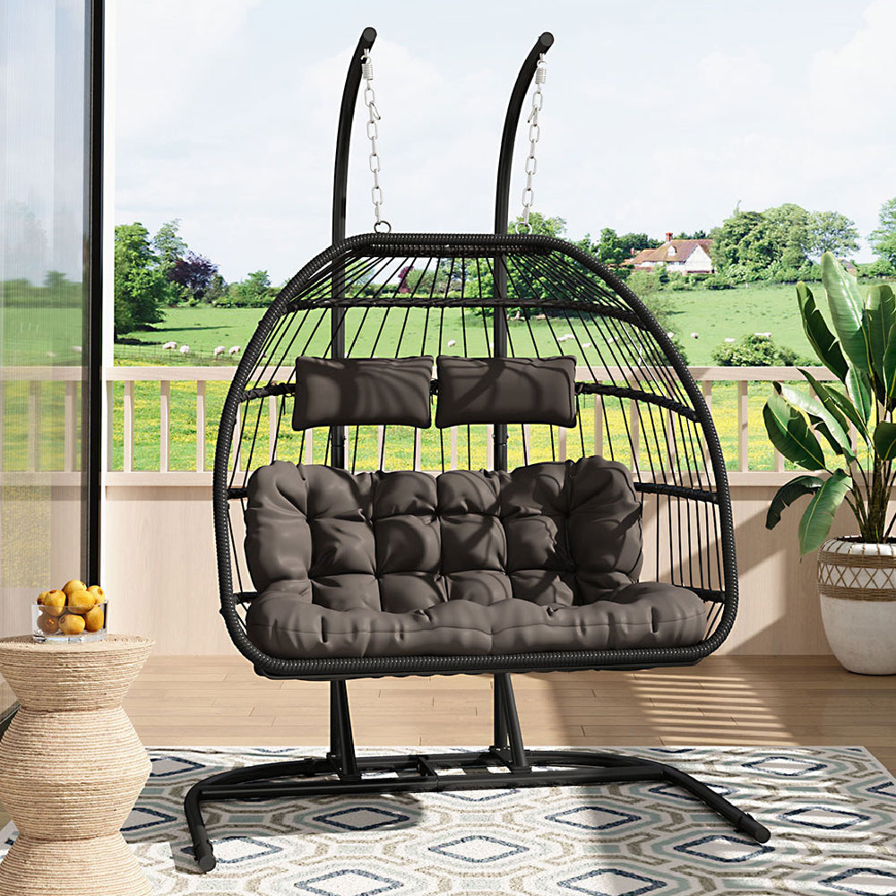 Garden Sanctuary Outdoor Hanging 2-seater Egg Chair