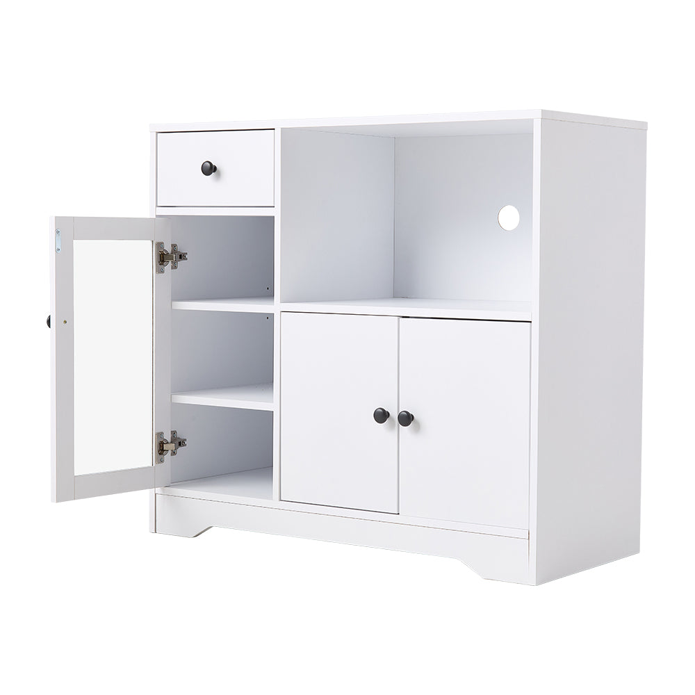 Wooden Sideboard Storage Cabinet With 3 Doors And 1 Drawer