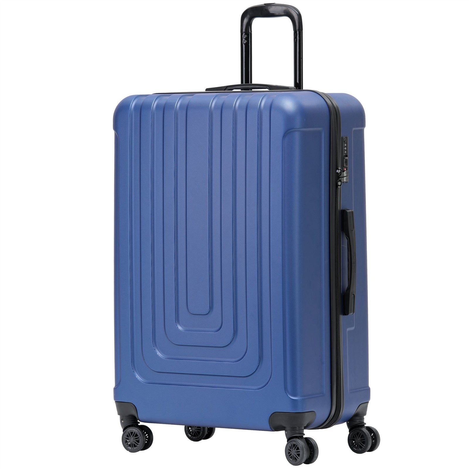 Large 30" Hard Shell Check In Suitcase 8 Spinner Wheels Hold Luggage | Large | Navy Blue