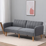 Two Seater Sofa Bed W/ Adjustable Backrest For Living Room | One Size | Gray