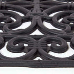 Black Wrought Iron Effect Parisian Rubber Doormat | 70 x 45cm | Black