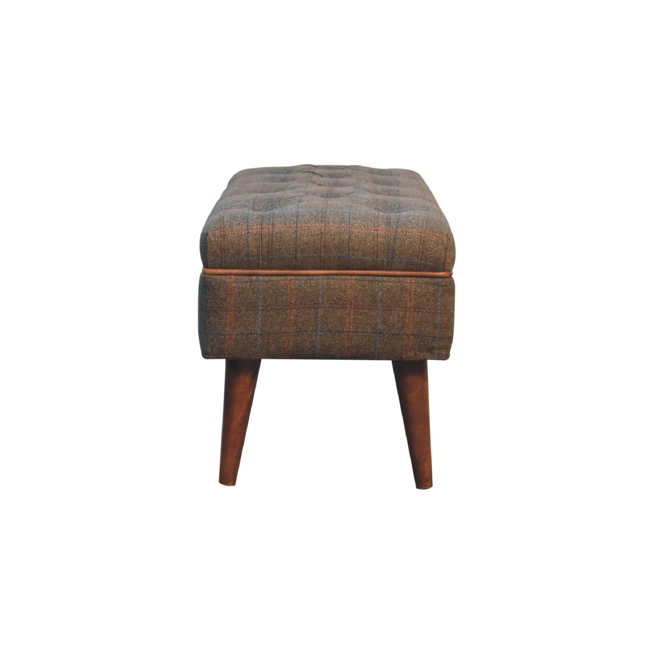 Solid Wood Multi Tweed Buffalo Pipe Bench