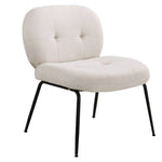 Elegant Linen Accent Chair Modern Upholstered Lounge Chair | Beige