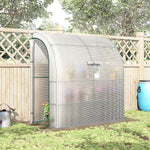 Walk-in Lean-to Greenhouse With Shelf 200x100x215cm | White