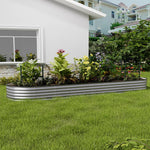 Garden Bed Oval-shaped Galvanized Steel Raised  Galvanized Planter Box Garden Planter With Metal | Large | Galvanized Silver