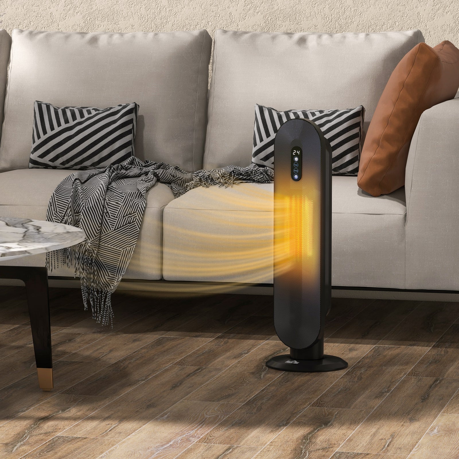 Ceramic Space Heater Tower Heater With Oscillation | One Size | Black