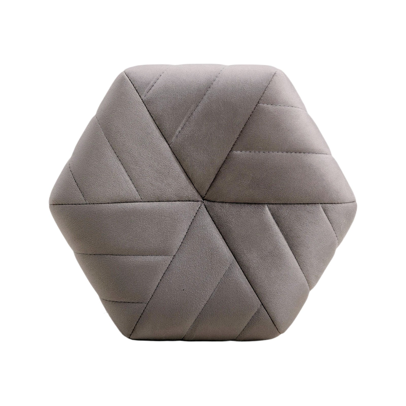 Breeins Hexagon Velvet Upholstered Footstool