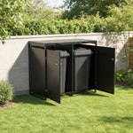 Double Wheelie Bin Storage Shed – Galvanized Steel Rubbish Bin Store For With Lockable Door & Lift-up Lids