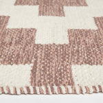 Malina Brown & Natural Kilim Cotton Rug | 200cm | Natural