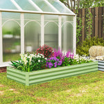 Outsunny Galvanised Raised Garden Bed Metal Planter Box, Light Green