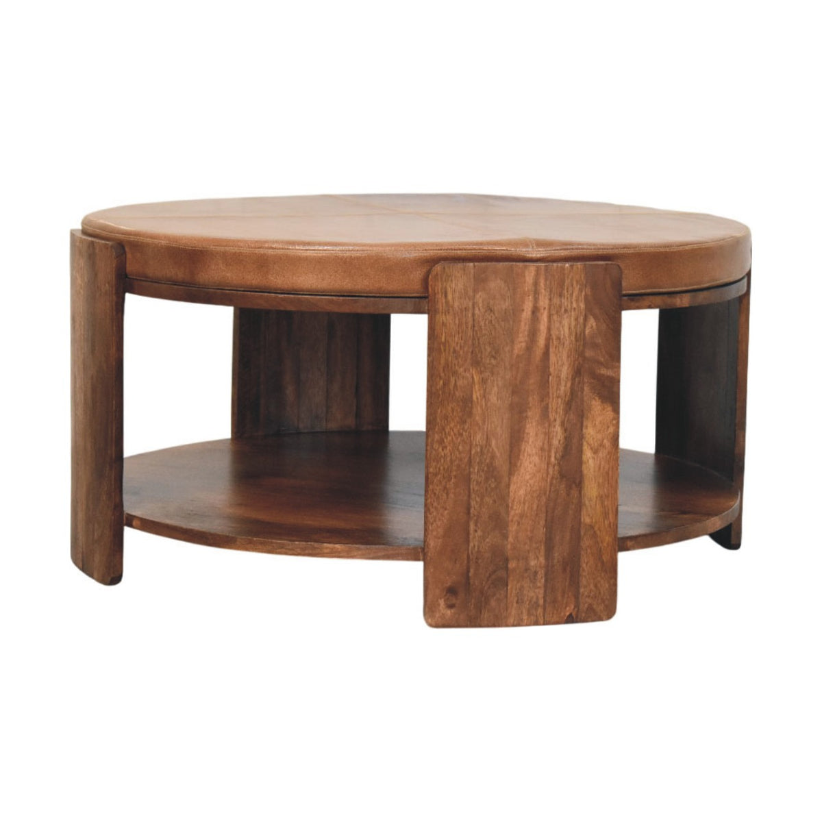 Solid Wood Savoy Leather Coffee Table