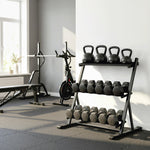 SPORTNOW Dumbbell Rack 3-tier Weight Organiser For Home Gym 200 Kg Capacity