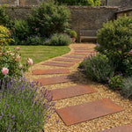 Pre-rusted Metal Stepping Stones Corten Steel Paving 60x25 Cm | Set of 1 | Rust
