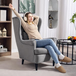Wingback Chair, Modern Accent Chair For Living Room Bedroom | Grey