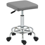 Pu Leather Rolling Stool, Adjustable | Grey