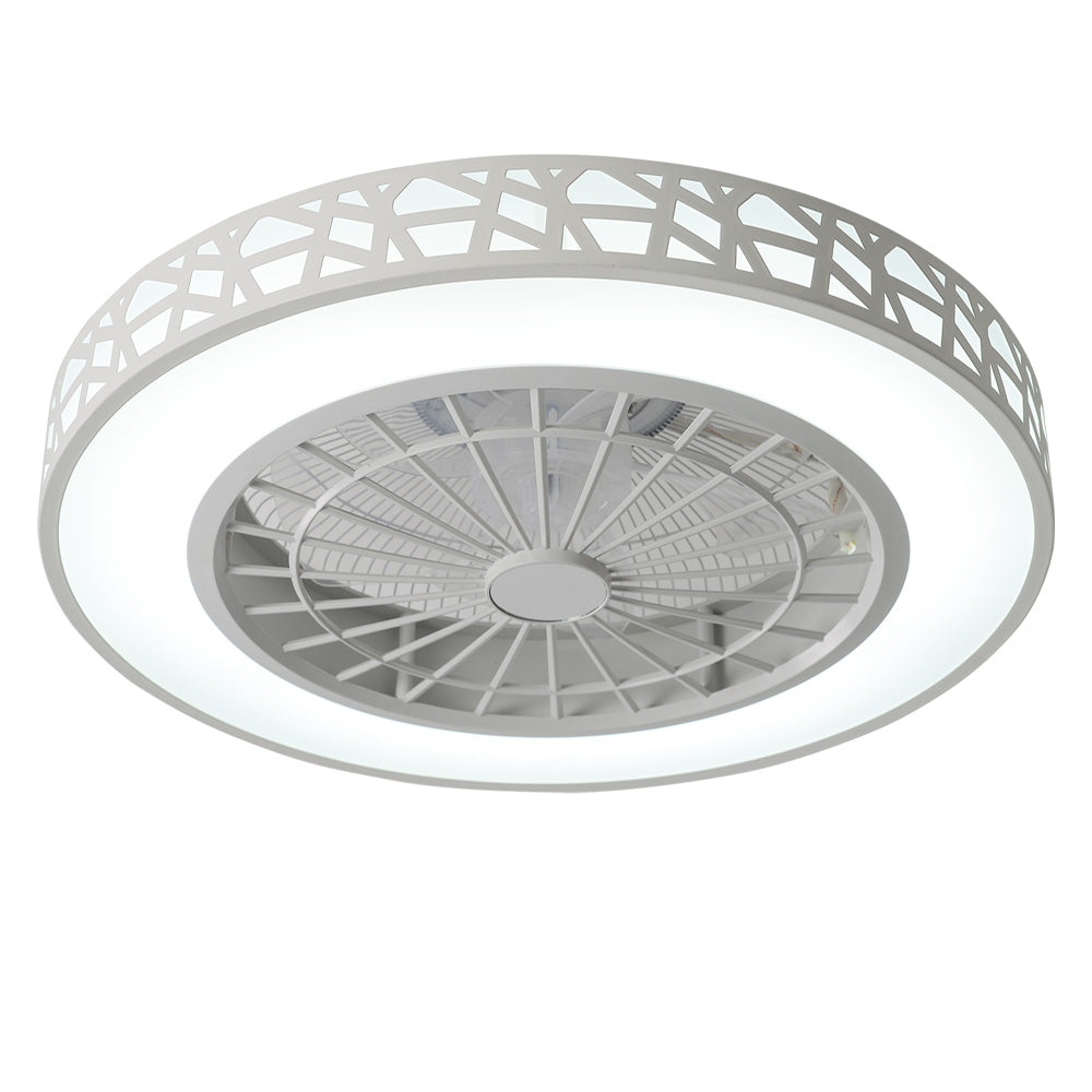 50cm Dia Led Ceiling Fan Light With Remote & App Control, Modern White Wrought Iron Ceiling Light