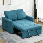 2 Seater Sofa Bed Convertible Bed Settee With Cushions | One Size | Blue
