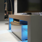 Floe Tv Unit 130cm With Led Lights | Dark Grey