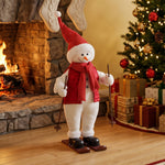 HOMCOM 2ft Christmas Singing Skiing Santa Claus With Ski Board And Poles