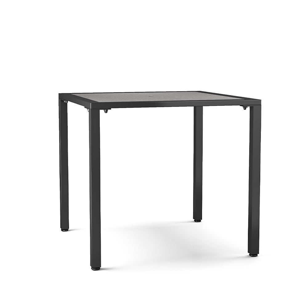 Square Outdoor Dining Table With Parasol Hole Grey - 80cm X 72cm H