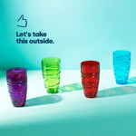 Swirl Multicolour Plastic Tumbler Set Of 4