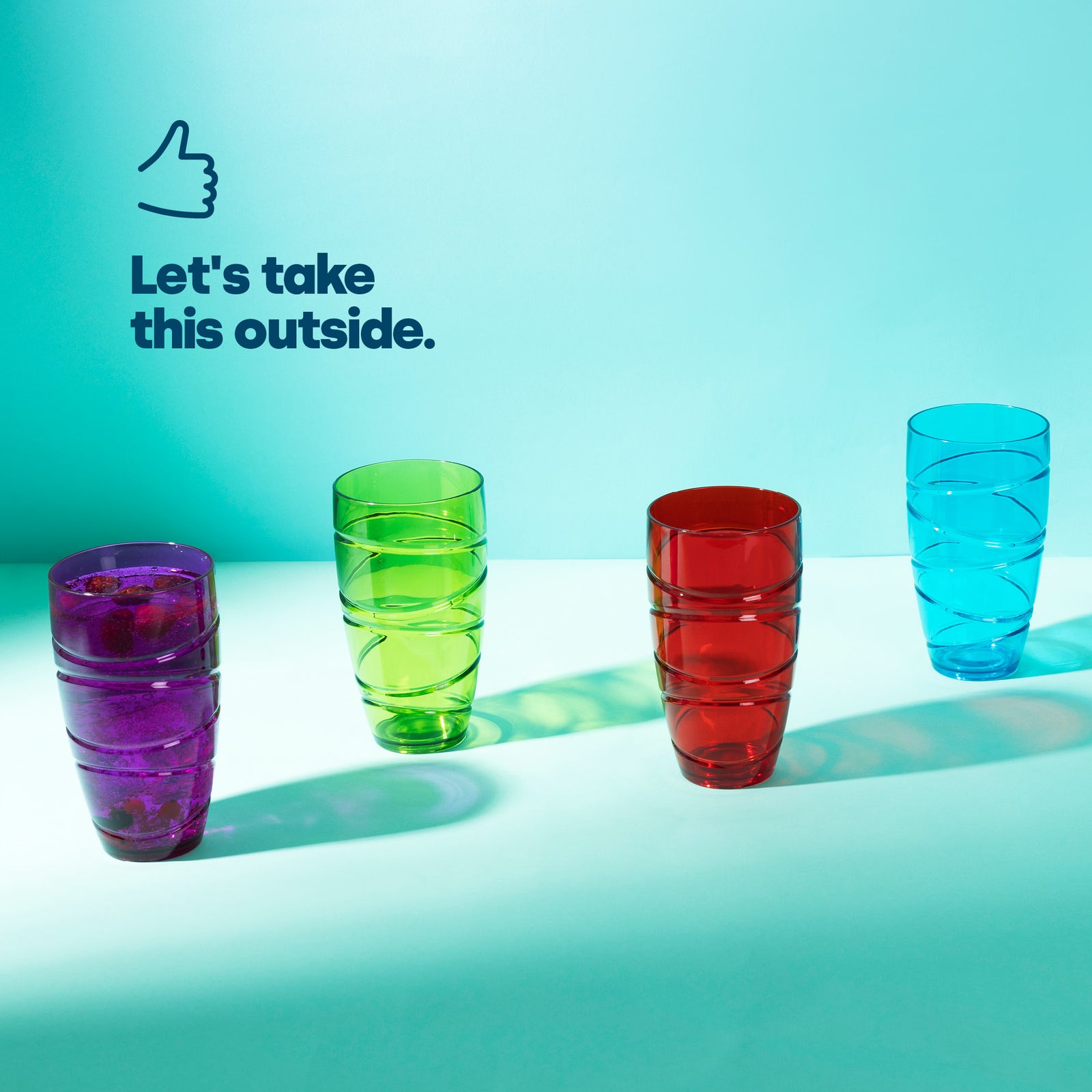 Swirl Multicolour Plastic Tumbler Set Of 4