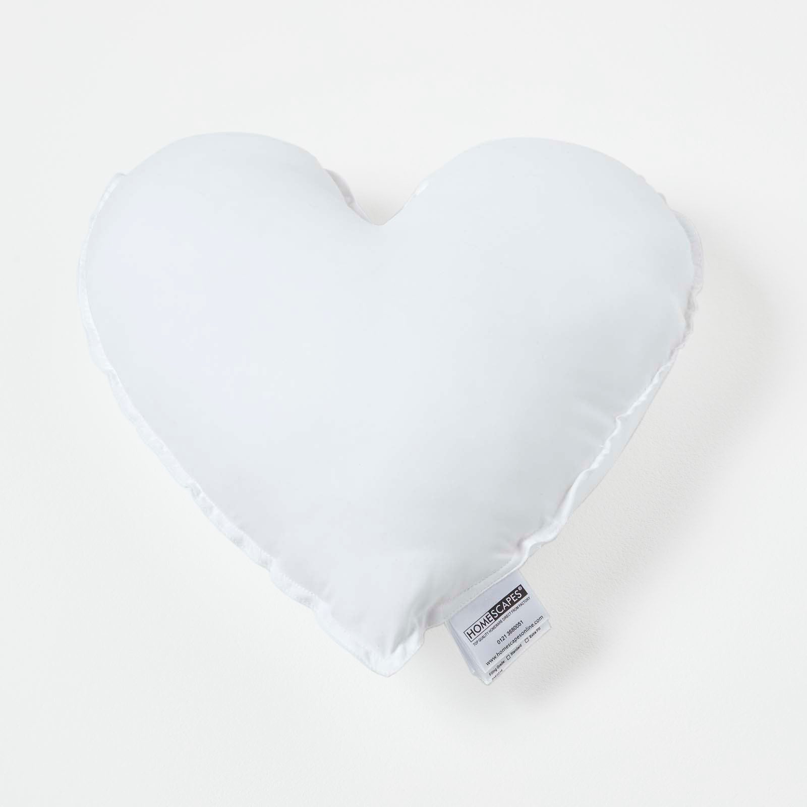 Super Microfibre Heart Shaped Cushion Pad | 45cm x 45cm | White
