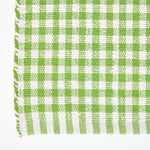 Cotton Gingham Check Rug Hand Woven | 60cm x 80cm | Green