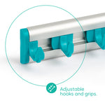 Wall Mounted Mop & Broom Holder - Turquoise