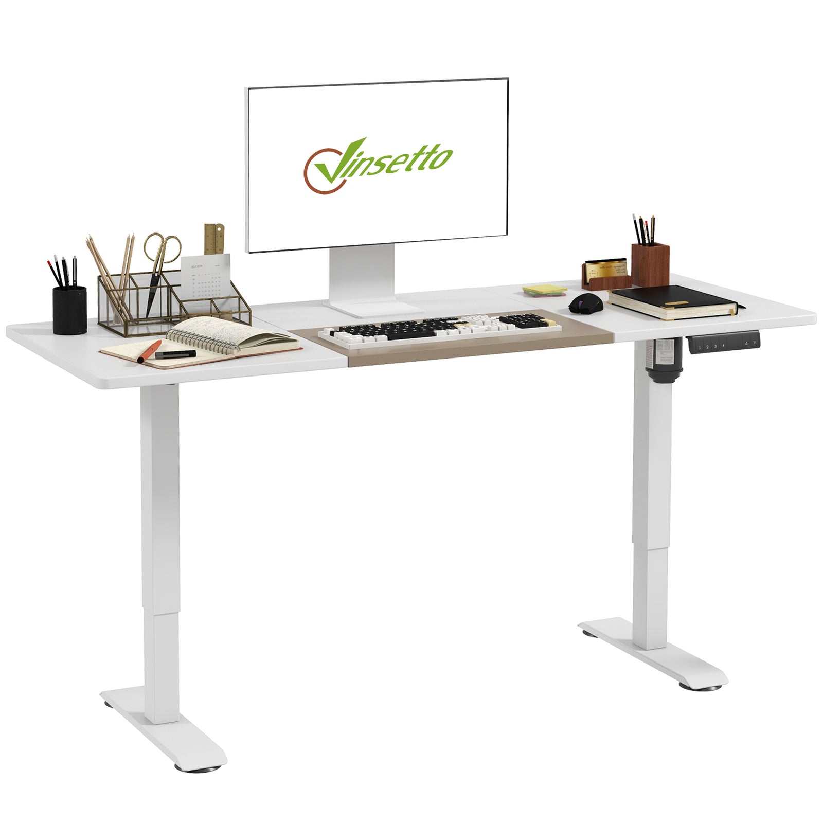 Height Adjustable Electric Standing Desk Preset | White
