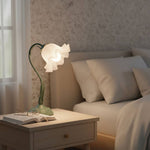 Floral-Inspired LED Table Lamp – Green Iron Stem with Acrylic Petal Shade for Soft and Elegant Ambient Lighting