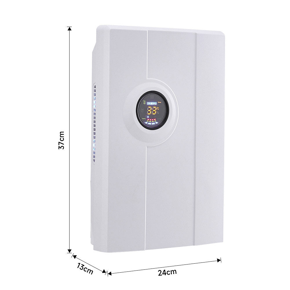 Ultra-quiet 25db Dehumidifier With Dual Drainage System, 2l Tank & Remote Control – Air Purification, Led Display, And 24h Timer