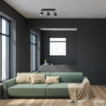 Joker Hand Made Ceiling Lamp In Matt Black With Striking Chrome Detail Featuring 3 Minmalistic Slender Cylinder Shades
