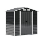 4 x 7ft Outdoor Metal Storage Shed with Foundation Base, Double Sliding Doors, 4 Ventilation Vents, Weatherproof Garden Tool Shed